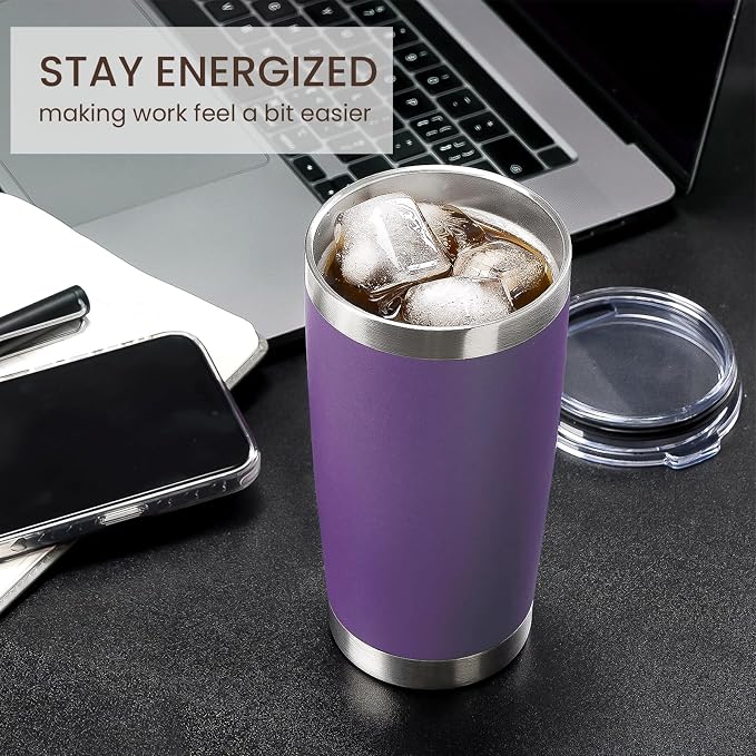 MEWAY 20oz Tumbler 12 Pack Double Wall Vacuum Insulated Travel Mug Bulk - Image 4