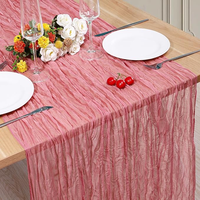 1 Pack Cheesecloth Table Runner 10Ft Christmas Gauze Boho Table Runners by Home
