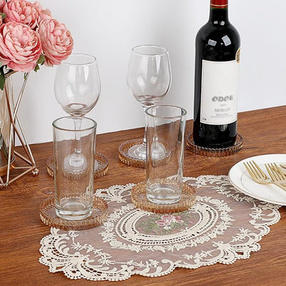 Modern Clear Glass Coaster Set of 8- Coffee Table Coasters, Crystal Coaster - Image 2