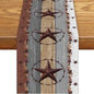 Western Texas Table Runner, Rustic Farmhouse Brown Wooden Plank Cowboy Star by Unknown