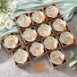 12 Pcs Wedding Favors for Guests Small Ceramic Bowl Bulk Gifts Set 3.3 Inch Floral Design Mini Dipping Sauce Dish with Card Box for Bridal Pooja Baby Shower Birthday Guest Gift (Sage Green)