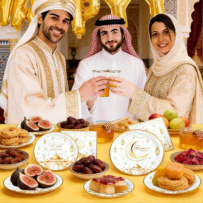 180pcs Ramadan Eid Mubarak Party Supplies, Serves 60 | Disposable Tableware - Image 7