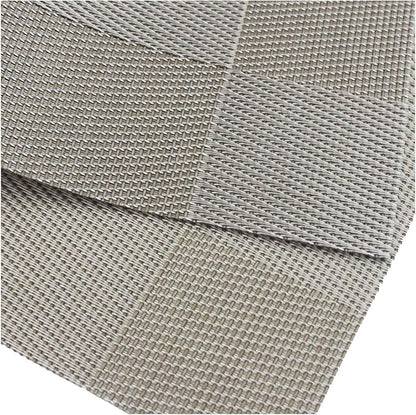 PIGCHCY Placemats Heat-Resistant Non-Slip Table Mats Washable Easy to Clean Woven Vinyl Placemats for Dining Table(Set of 4, Grey)