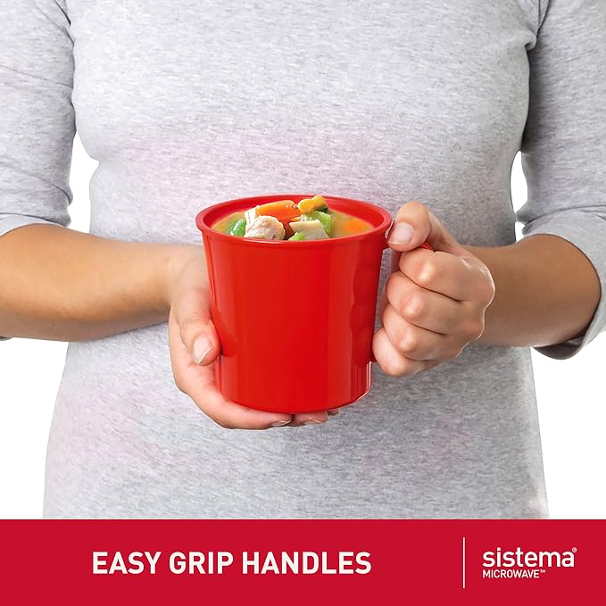 Sistema Microwave Soup Mugs | 656 ml | Microwave Food Containers - Image 4