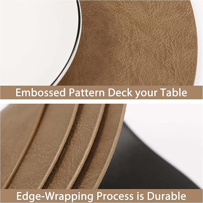 Jovono PU Leather Placemats, Waterproof Coffee Coasters, Kitchen Table Mats - Image 8