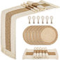 Placemats Set of 6 w/Charger Plates Table Mats Table Runner & Napkin Rings | by Zology