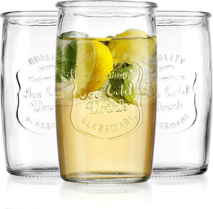 Glaver's Drinking Glasses Set of 4, Vintage Italian Style – Elegant 20 Oz Clear - Image 8