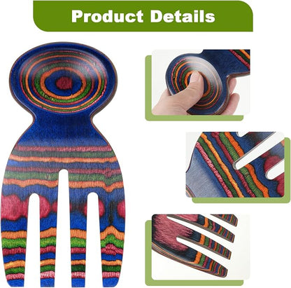 MYRAINBOW Salad Tongs, Salad Hand, Pakkawood Salad Tongs - Image 3