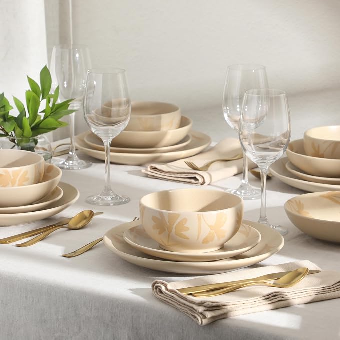 Gibson Home Admiral Hall Plates and Bowls Set, 16-Piece Floral Dinnerware Set - Image 7