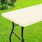 Smiry Rectangle Picnic Table Cloth, Waterproof Elastic Fitted Tablecloths for 4 Foot Tables, Washable Polyester Table Cover for Camping, Indoor and Outdoor (Beige, 30"x48")