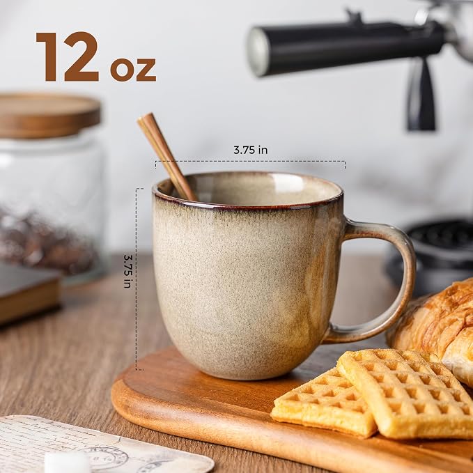 AmorArc 12oz Coffee Mugs, Ceramic Coffee Mugs set of 6 - Image 2