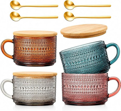 Vintage Glass Coffee Mugs Set by Khen