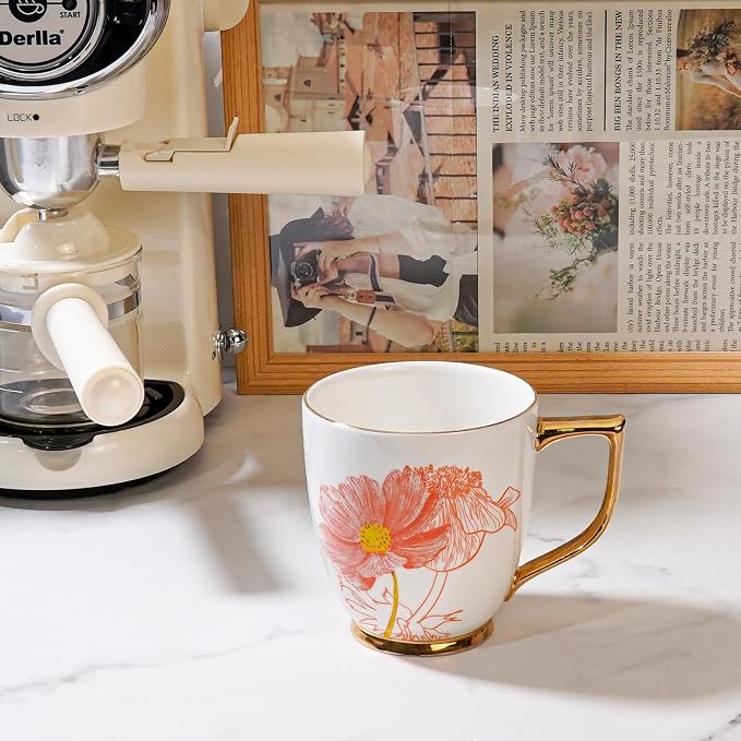Ceramic Floral Coffee Mug, 15 oz | Tea Cup - Image 5