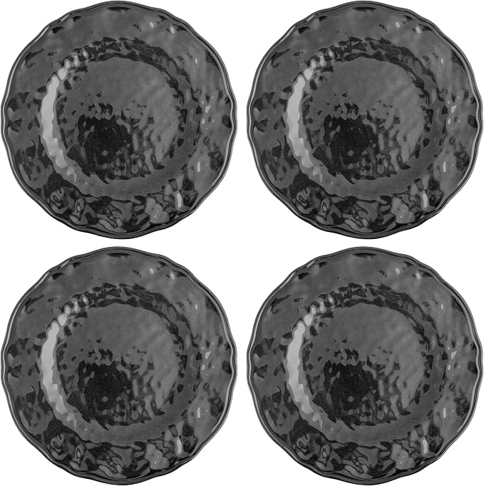 Karma, 8.75 inches Melamine Salad Plates Set of 4, Reusable Dishwasher Safe by KarmaGifts