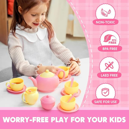 JOYIN 18PCS Pretend Tea Party Set, Mini Kitchen - Image 3