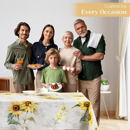 Maison d' Hermine Table Cloth Rectangle Table 100% Cotton 70 x 140 Inches Tablecloth Reusable Decorative for Dining Room Farmhouse Home Valentines Day Decorations Spring Summer - Candice