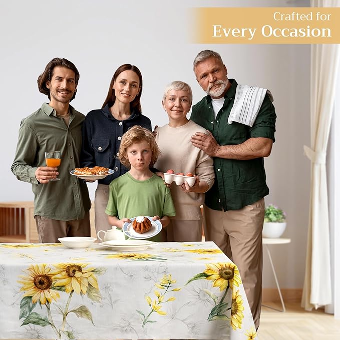 Maison d' Hermine Table Cloth Rectangle Table 100% Cotton 60 x 90 Inches Tablecloth Reusable Decorative for Dining Room Farmhouse Home Valentines Day Decorations Spring Summer - Candice