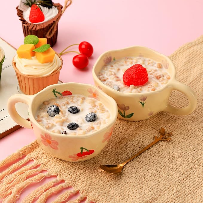 VanEnjoy Ceramic Cup, Cute Coffee Mug, Strawberry Mug, Aesthetic Coffee Mug - Image 4