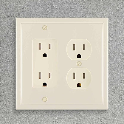 Henne Bery Modern Edge Decorative Wall Plate Switch Plate Outlet Cover, Durable Solid Zinc Alloy (Decorator/Duplex, Light Almond)