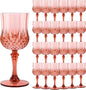 24Pack Plastic Wine Glasses, 7oz Vintage Goblets by LEYIQU