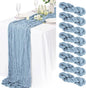 20 Pack Dusty Blue Cheesecloth Table Runner 10FT Long Boho Gauze Fabric Table by Lamshionow