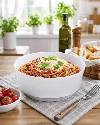 8 Pack Plastic Serving Bowls 128oz White Plastic Bowls Heavy Duty Disposable - Image 8