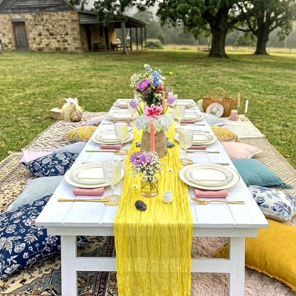 10 Pack Yellow Cheesecloth Table Runner 9FT Cheese Cloth Boho Gauze Fabric - Image 7