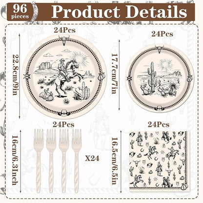 Rakuto Western Party Tableware Decorations - Image 2