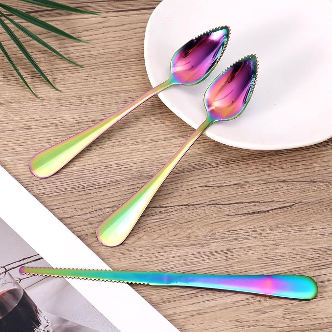 3pcs Serrated Grapefruit Spoons and Knife Set, Stainless Steel Grapefruit - Image 3