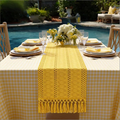 Boho Table Runner Summer Farmhouse Rustic Dining Dresser Scarf Home Decor | - Image 6