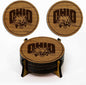 LazerEdge Ohio Bobcats Wooden Coaster Set - Cherry Wood - Officially Licensed Product - 4-Pack