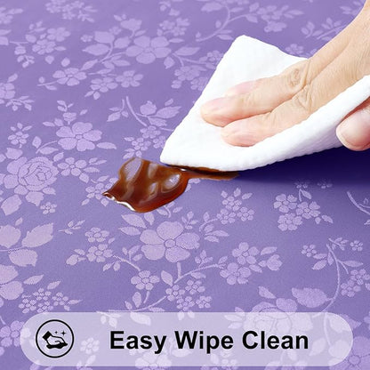 Smiry Rectangle Table Cloth, Waterproof Heavy Duty Vinyl Tablecloths, Wipeable Washable Table Cover for Kitchen and Dining Room (Purple, 54" X 78")
