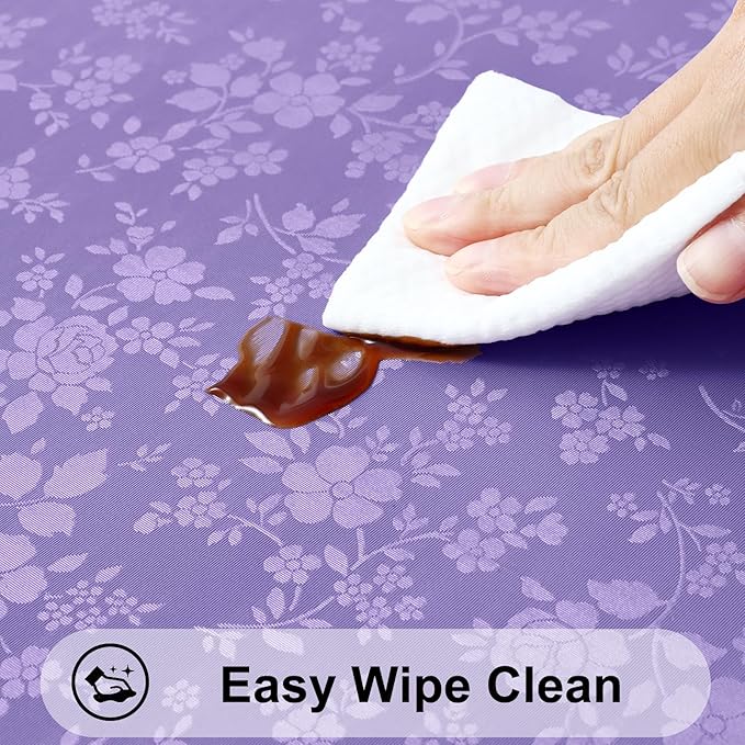 Smiry Square Table Cloth, Waterproof Heavy Duty Vinyl Tablecloths, Wipeable Washable Table Cover for Kitchen and Dining Room (Purple, 54" X 54")