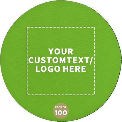 100 Round Foam Bud Coasters Pack, 4 inch - Customizable Text, Logo - PU Foam, Party Favor - Lime Green