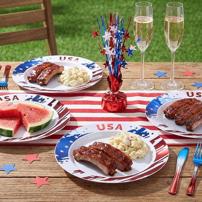 BESTVIP 50Pcs 4th of July Plastic Plates, Memorial Day & Special Events - Image 5