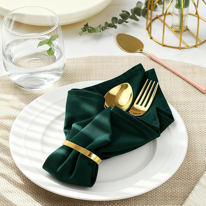 100 Pcs Gold Napkin Rings Bulk, Exquisite Round Napkin Ring Buckles, Suitable - Image 4