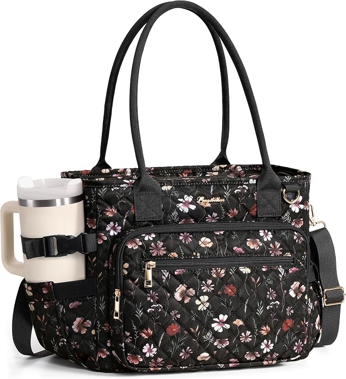 Lunch Box for Women Insulated Lunch Bag Quilted Soft Cooler Tote | 7 Pocket by Bagstellar