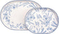 Bico Blue Garden Toile De Jouy 16 plus 12 inch Oval Platters Set, Set of 2, Microwave and Dishwasher Safe, for Serving Fish, Chicken, Turkey