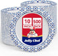 JOLLY CHEF 10 inch Disposable Paper Plates 500 Count, Soak Proof, Cut Proof, Heavy Duty Paper Plates for Thanksgiving or Everyday Use