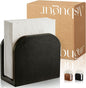 Napkin Holder for Table Stable Standing Napkin Dispenser Natural Bamboo Black by AISBUGUR