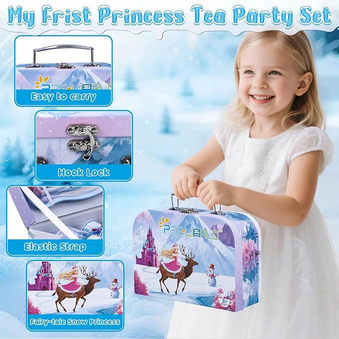 Tea Party Sets for Toddlers 3-5, PRE-WORLD Princess Tea Time Toy - Image 7