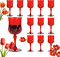 12Pack Plastic Wine Glasses, 7oz Vintage Goblets by LEYIQU
