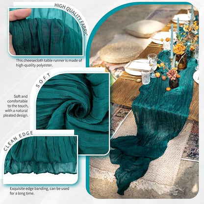 30 Pack Cheesecloth Table Runner 10FT Teal Table Runner Boho Gauze Cheese Cloth - Image 3