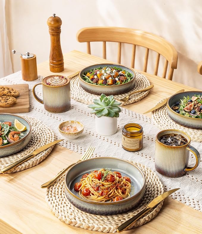 7.5" Ceramic Pasta Bowls Set of 4, Salad Bowls | Versatile Serving Bowls - Image 7