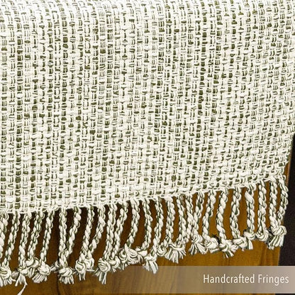 Cotton Table Runner, 13x72 Inch, Home Decor | Textured Woven Fabric, Washable - Image 4