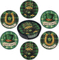 Lucky Coasters for Drinks with Holder Round Leather Coasters Set of 6 Cups Mugs Mat Pad for Home Kitchen Bar