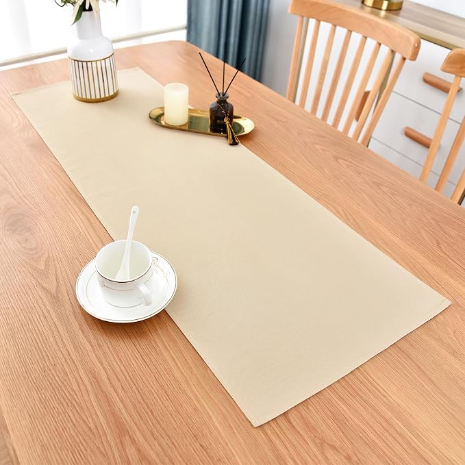 Farmhouse Beige Table Runner Small Short Table Runners 36 Inches Coffee Table - Image 2