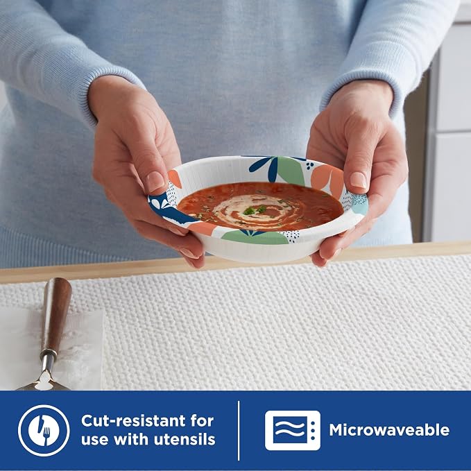 Dixie Disposable Paper Bowls 10oz, 35 CT | Microwave Safe and Cut-Resistant - Image 4