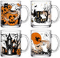 Tioncy 4 Pcs Halloween Ghost Coffee Mugs 12 oz Scary Pumpkin Glass Cups by Tioncy