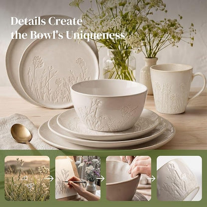 DOWAN 32 OZ Soup Bowls – Ceramic Bowls Set of 4, Large Soup Bowls - Image 4